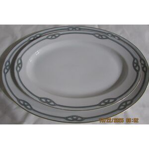Meito China Japan 2 serving platters Helena pattern 1920-1940 gold trim art deco